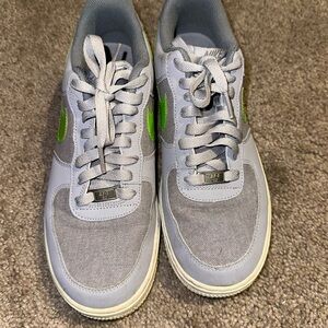Nike Gray and Green Retro Sneakers
